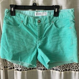 Carve Designs Mint Green Corduroy Shorts